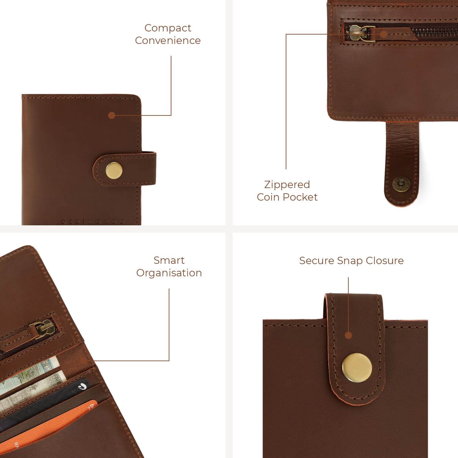 Prague Mini Bi-Fold Wallet | | Brown